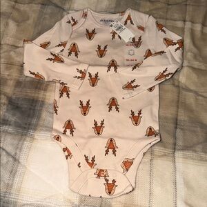 Old Navy Cream Bodysuit with Orange Print